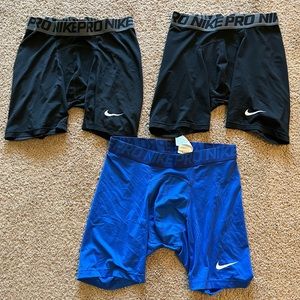 (3) Nike Pro Compression Shorts